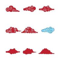 conception de symbole de vecteur de modèle de logo de nuages chinois