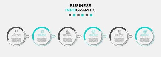 modèle de conception infographique avec icônes et 6 options ou étapes vecteur