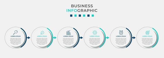 modèle de conception infographique avec icônes et 6 options ou étapes vecteur