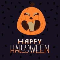 affiche d'halloween avec une citrouille effrayante avec de la lumière. vecteur