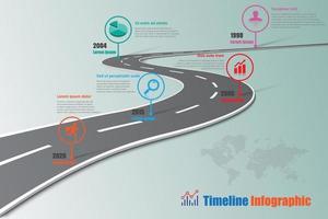 modèle d'infographie de chronologie de feuille de route d'entreprise avec des pointeurs conçus vecteur