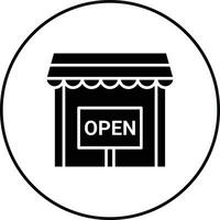 icône de vecteur ouvert boutique