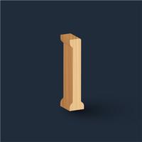 Caractère de bois 3D, vector