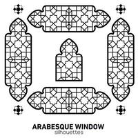 arabesque fenêtre silhouettes. vecteur symbole traditionnel islamique arcs. arabe traditionnel architecture. Ramadan kareem conception élément. géométrique ornement arabe modèle.