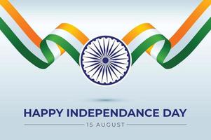 illustration vectorielle de la fête de l'indépendance indienne avec tricolore vecteur