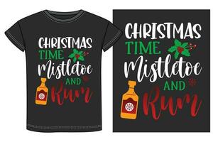 Noël en buvant fête T-shirt conception vecteur
