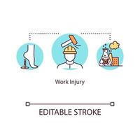 accident du travail, icône de concept de traumatisme industriel vecteur