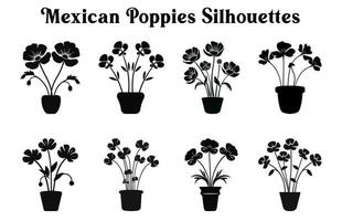 vecteur mis en pot les plantes silhouette ensemble, noir et blanc mis en pot désert plante clipart collection, intérieur plante dans des pots