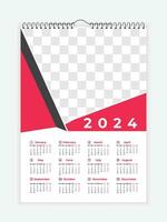 vecteur 2024 moderne affaires mur calendrier modèle conception