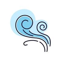 icône de couleur rvb bleu tourbillon de vent vecteur