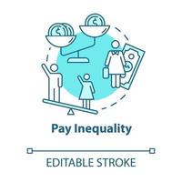 icône de concept turquoise d'inégalité de rémunération