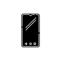 icône de glyphe noir smartphone vecteur