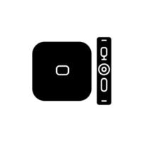 icône de glyphe noir de lecteur multimédia numérique vecteur