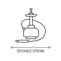 icône linéaire parfaite pixel narguilé vecteur