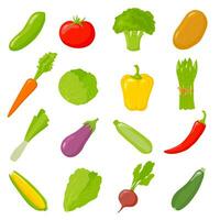 des légumes ensemble de vecteur illustration, sain nourriture, légumes, légume autocollants