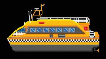 une l'eau Taxi conçu dans 8 bit pixels. une bateau pixel art illustration. vecteur