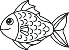 une mignonne poisson vecteur a été conçu en utilisant lignes. une poisson art illustration.