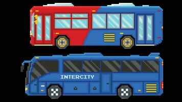 ville les autobus ensemble conçu basé sur 8 bit taille. adapté pour votre Jeu actifs. vecteur