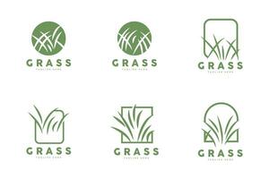 vert herbe logo conception, ferme paysage illustration, la nature conception vecteur