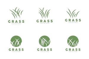 vert herbe logo conception, ferme paysage illustration, la nature conception vecteur