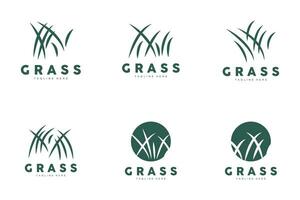 vert herbe logo conception, ferme paysage illustration, la nature conception vecteur