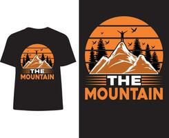 conception de t-shirt de montagne vecteur