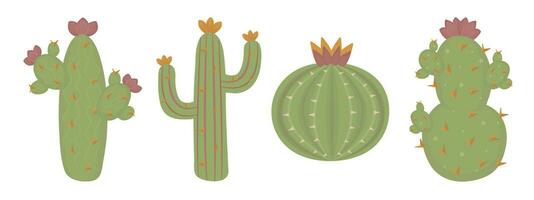cactus ensemble dans boho style, Couleur succulent des illustrations de sauvage Ouest thème vecteur