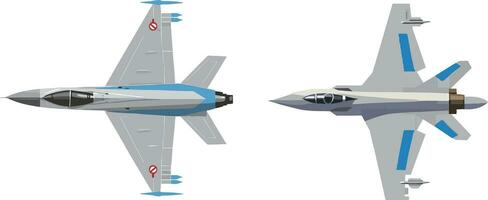 militaire combattant jet. vecteur illustration dans plat style. isolé sur blanc Contexte