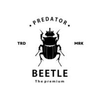ancien rétro branché scarabée logo vecteur silhouette art icône pour bétail