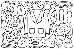 objet scientifique dans le style doodle vecteur