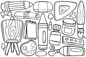 objet de studio d'art dans le style doodle vecteur