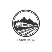 minimal et abstrait logo de train icône tram vecteur métro silhouette isolé conception Montagne train