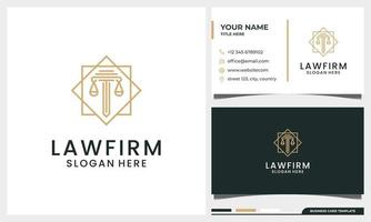 logo de pilier d'avocat de cabinet d'avocats avec concept de bouclier et style d'art en ligne vecteur