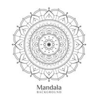 contour mandala Contexte dans direct style. décoratif rond ornement vecteur