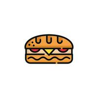 sandwich vecteur illustration isolé sur blanc Contexte. sandwich icône