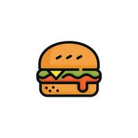 Burger vecteur illustration isolé sur blanc Contexte. Burger icône