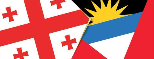 Géorgie et antigua et Barbuda drapeaux, deux vecteur drapeaux.