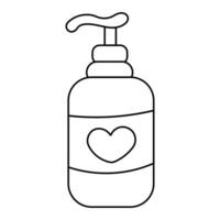 pot distributeur produits de beauté ligne cœur crème shampooing vecteur