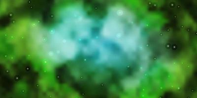 fond de vecteur bleu clair, vert avec des étoiles colorées.