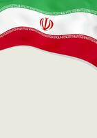 brochure conception avec drapeau de l'Iran. vecteur modèle.