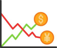 échange taux volatilité vecteur icône conception