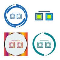 icône de vecteur connecté de processeurs uniques