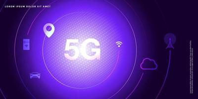 fond de technologie de pointe, concept abstrait 5g, données volumineuses vecteur