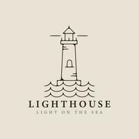 phare ligne art logo minimaliste style vecteur illustration conception.