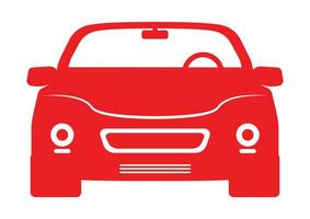 rouge voiture de face vue icône plat conception vecteur