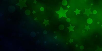 texture vecteur vert foncé avec des cercles, des étoiles.