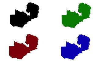 silhouette de carte de pays de la zambie en afrique vecteur