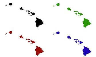 silhouette de carte de l'état d'hawaï aux états-unis vecteur