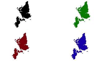 silhouette de carte de l'île de siargao aux philippines vecteur
