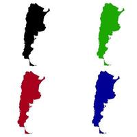 carte de pays silhouette de l'argentine en amérique vecteur
